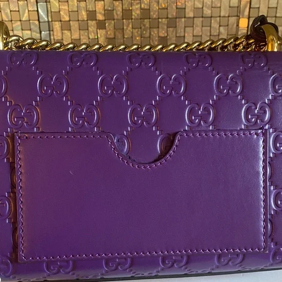 Gucci Purple Guccissima Crossbody Bag with Gold Accents - Picture 5 of 7